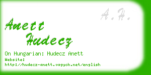 anett hudecz business card